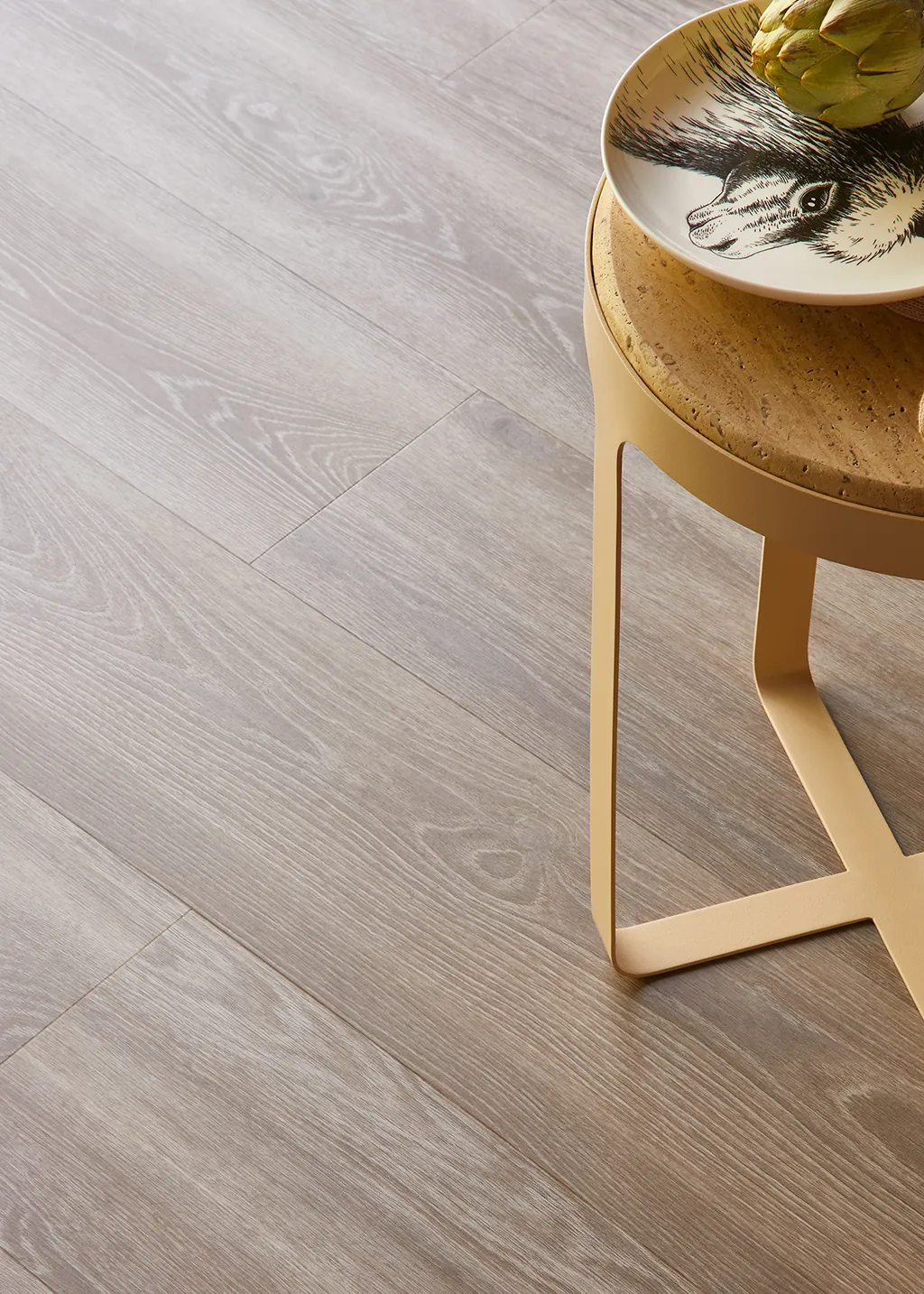 Tarkett PVC vloer in Highland Oak Beige houtlook uit iD Inspiration collectie.