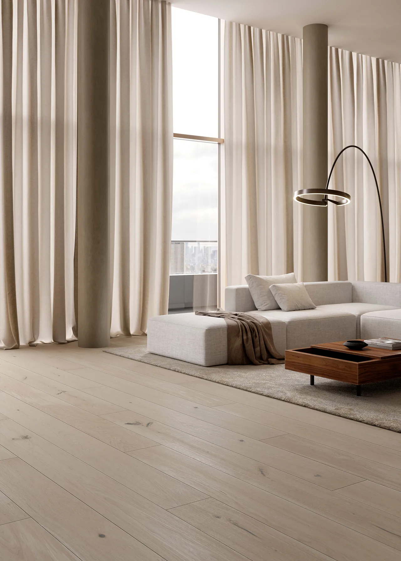 Bauwerk parketvloer Silverline Edition in eiken Silver groot formaat lamelparket.