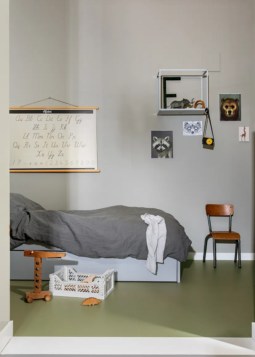 Forbo Marmoleum vtwonen vloer VTW109 Clay Cocoa warm linoleum met cacaoschillen textuur