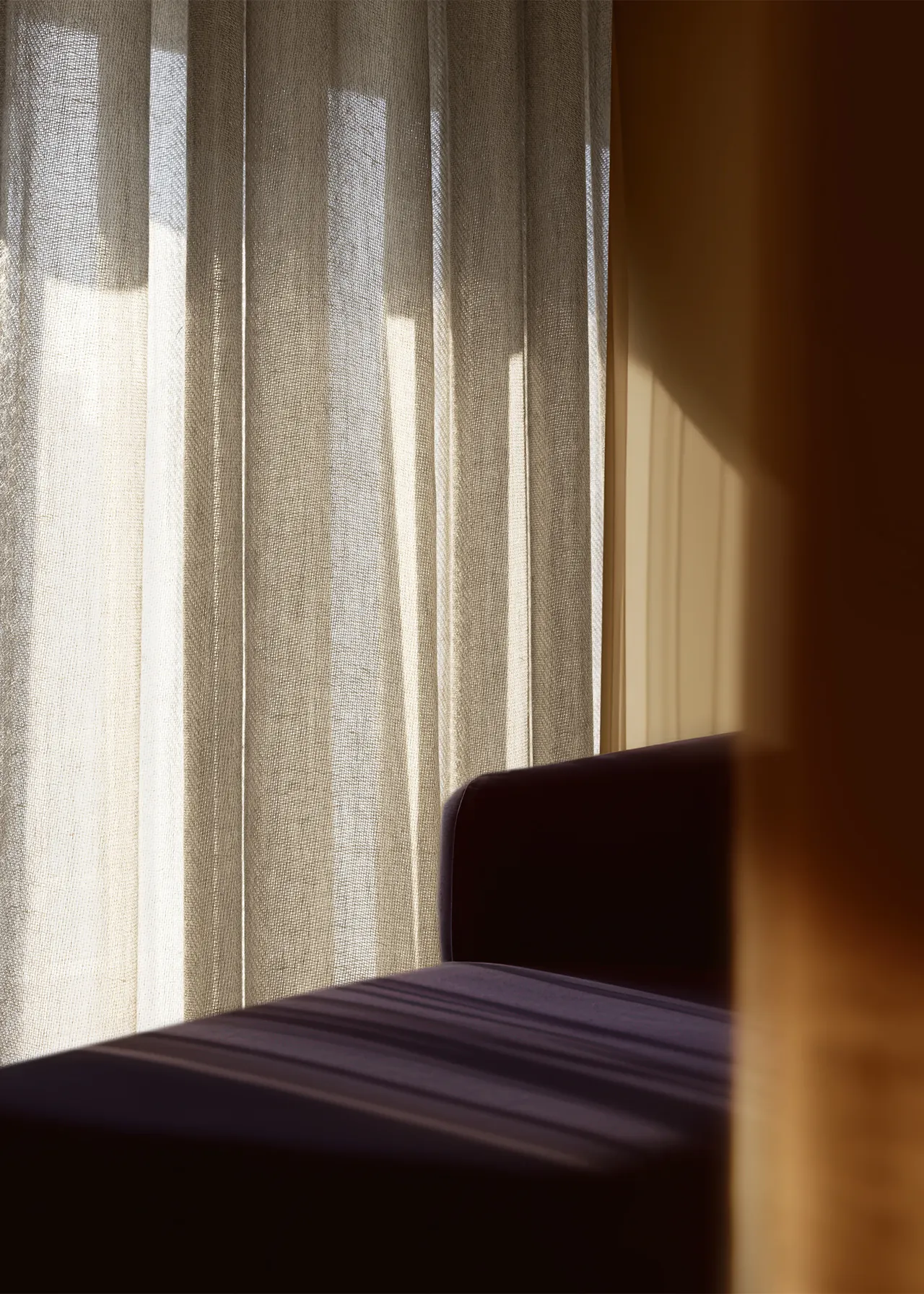 Kvadrat Frequency Lama Lino gordijnstof van ongeverfde lamavezels en linnen